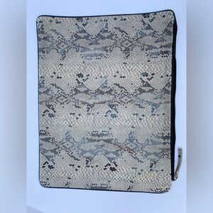 NWOT real leather Snakeskin Patterned laptop cases 18x14  PYAR &CO Paula Queen